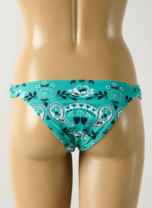 Bas de maillot de bain effet matière satinée culotte vert SALINAS femme