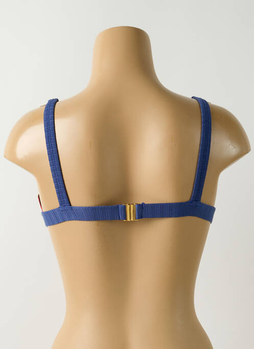 Haut de maillot de bain stretch haut soutien-gorge moulé bleu SALINAS femme