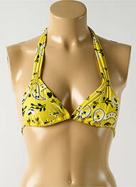 Haut de maillot de bain stretch haut triangles jaune SALINAS femme