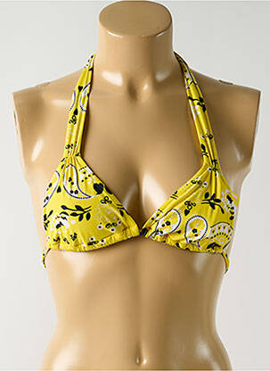 Haut de maillot de bain stretch haut triangles jaune SALINAS femme