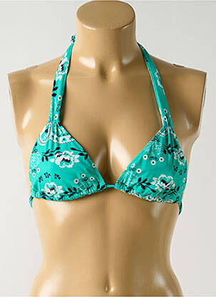 Haut de maillot de bain stretch haut triangles vert SALINAS femme