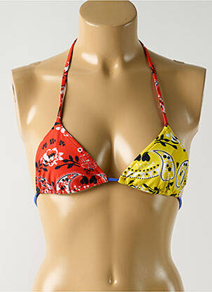 Haut de maillot de bain stretch haut triangles jaune SALINAS femme