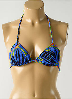 Haut de maillot de bain stretch haut triangles bleu SALINAS femme
