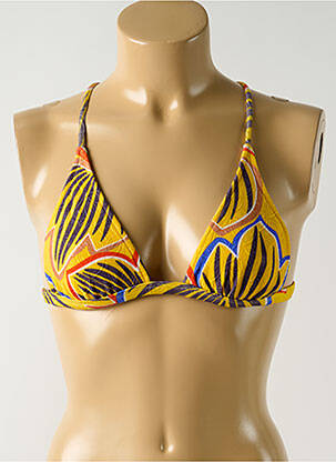 Haut de maillot de bain stretch haut triangles jaune SALINAS femme