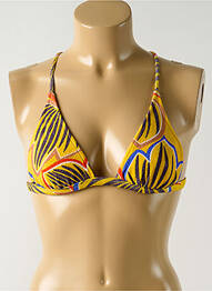 Haut de maillot de bain stretch haut triangles jaune SALINAS femme