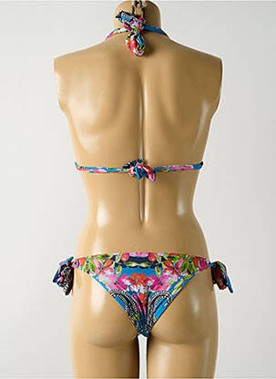 Maillot de bain 2 pièces stretch haut triangles bleu SALINAS femme