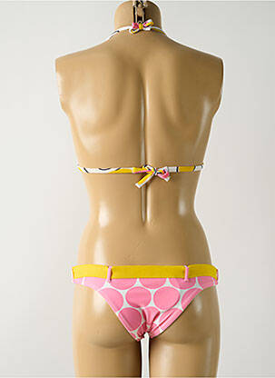 Maillot de bain 2 pièces stretch haut triangles jaune SALINAS femme