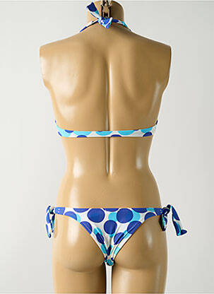 Maillot de bain 2 pièces stretch haut soutien-gorge emboitant bleu SALINAS femme