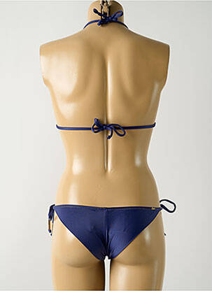 Maillot de bain 2 pièces stretch haut triangles bleu SALINAS femme