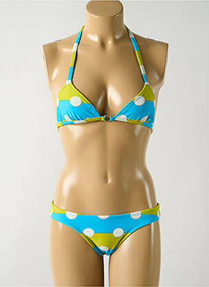 Maillot de bain 2 pièces stretch haut soutien-gorge emboitant bleu SALINAS femme