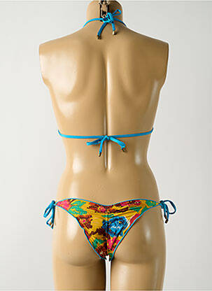 Maillot de bain 2 pièces stretch haut triangles bleu SALINAS femme