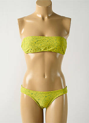 Maillot de bain 2 pièces stretch haut bandeau vert SALINAS femme
