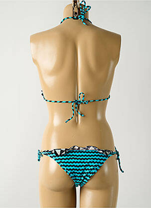 Maillot de bain 2 pièces stretch haut triangles bleu SALINAS femme