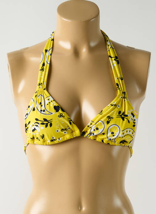 Haut de maillot de bain stretch haut triangles jaune SALINAS femme