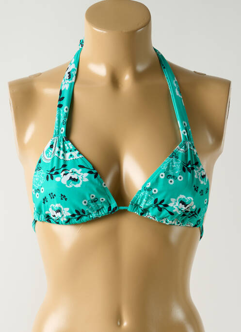 Haut de maillot de bain stretch haut triangles vert SALINAS femme