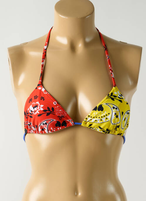Haut de maillot de bain stretch haut triangles jaune SALINAS femme
