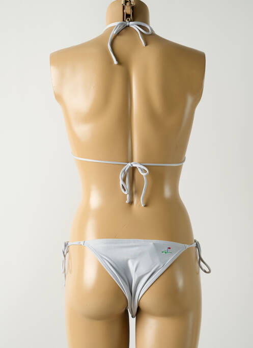 Maillot de bain 2 pièces stretch haut triangles gris SALINAS femme