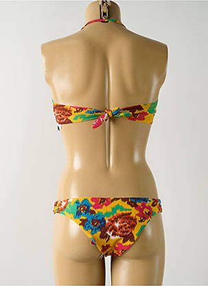 Maillot de bain 2 pièces stretch haut soutien-gorge avec mousse de rembourrage amovible jaune SALINAS femme