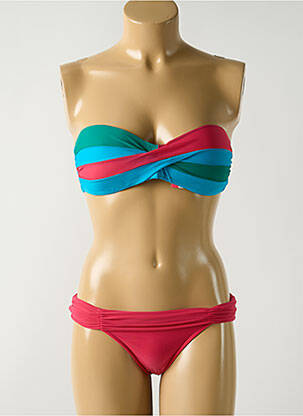 Maillot de bain 2 pièces stretch haut soutien-gorge moulé rouge SALINAS femme