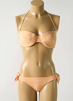 Maillot de bain 2 pièces stretch haut soutien-gorge moulé orange SALINAS femme