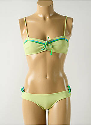 Maillot de bain 2 pièces stretch haut soutien-gorge emboitant vert SALINAS femme