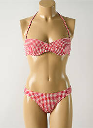 Maillot de bain 2 pièces stretch haut soutien-gorge emboitant rouge SALINAS femme