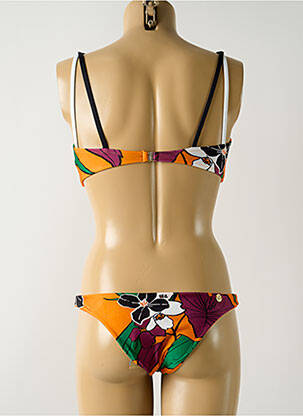 Maillot de bain 2 pièces stretch haut soutien-gorge avec mousse de rembourrage amovible orange SALINAS femme