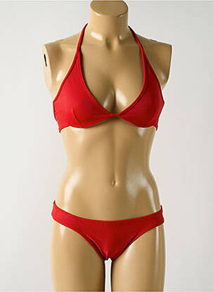 Maillot de bain 2 pièces stretch haut soutien-gorge emboitant rouge SALINAS femme