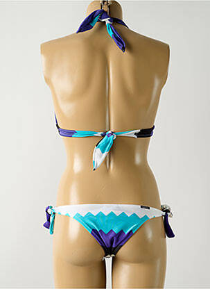 Maillot de bain 2 pièces stretch haut soutien-gorge emboitant bleu SALINAS femme