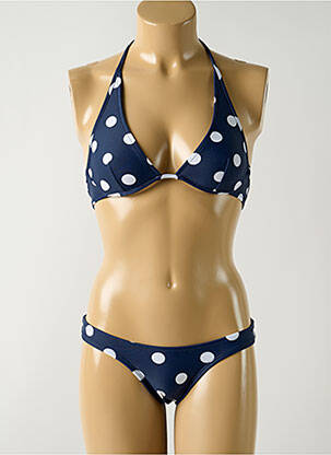 Maillot de bain 2 pièces stretch haut soutien-gorge emboitant bleu SALINAS femme
