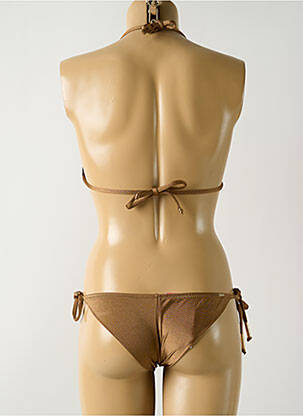 Maillot de bain 2 pièces stretch haut soutien-gorge emboitant marron SALINAS femme