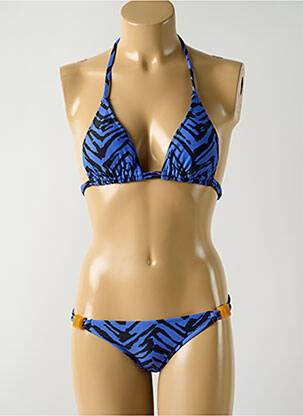 Maillot de bain 2 pièces stretch haut soutien-gorge avec mousse de rembourrage amovible bleu SALINAS femme