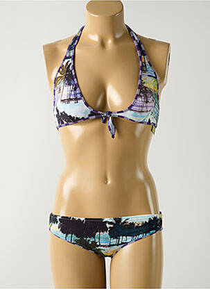 Maillot de bain 2 pièces stretch haut soutien-gorge emboitant violet SALINAS femme