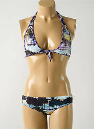 Maillot de bain 2 pièces stretch haut soutien-gorge emboitant violet SALINAS femme