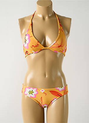 Maillot de bain 2 pièces stretch haut soutien-gorge emboitant orange SALINAS femme