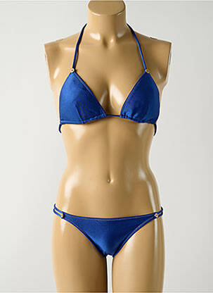 Maillot de bain 2 pièces stretch haut soutien-gorge moulé bleu SALINAS femme