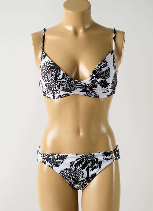 Maillot de bain 2 pièces stretch haut soutien-gorge emboitant blanc SALINAS femme