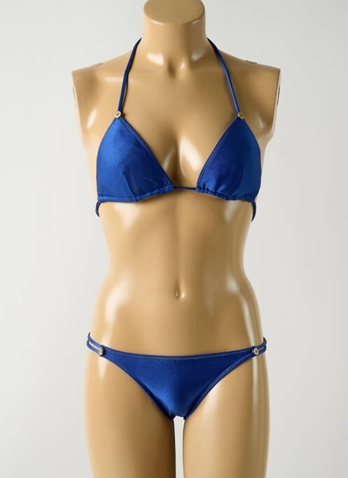 Maillot de bain 2 pièces stretch haut soutien-gorge moulé bleu SALINAS femme