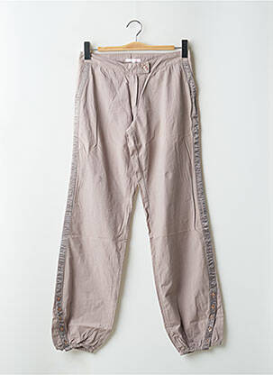 Pantalon droit tissage popeline taille normale gris SESSUN femme