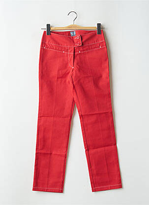 Pantalon slim tissage popeline taille normale rouge TIM BARGEOT femme