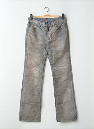 Pantalon droit fermeture zippée sous rabat boutonné taille normale bleu TEDDY SMITH femme