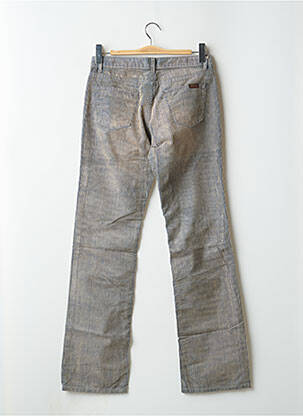 Pantalon droit fermeture zippée sous rabat boutonné taille normale bleu TEDDY SMITH femme