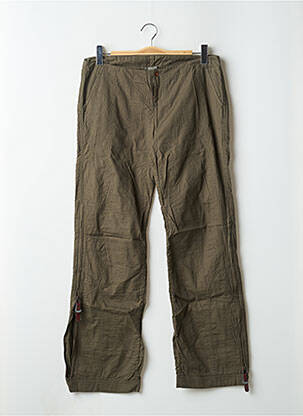Pantalon large tissage popeline taille normale vert TEDDY SMITH femme
