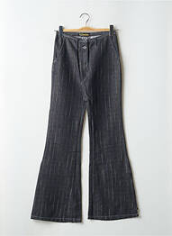 Pantalon flare taille à pinces taille haute bleu TEDDY SMITH femme