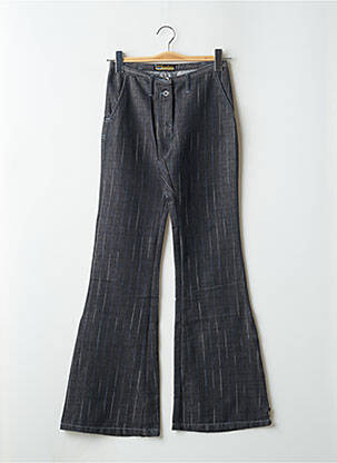 Pantalon flare taille à pinces taille haute bleu TEDDY SMITH femme