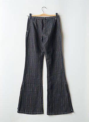 Pantalon flare taille à pinces taille haute bleu TEDDY SMITH femme