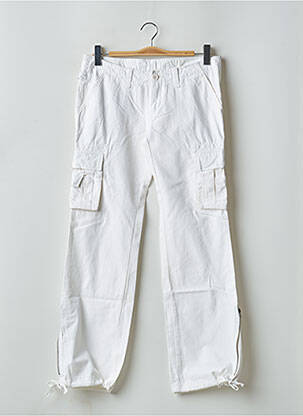 Pantalon cargo poches taille basse blanc TEDDY SMITH femme