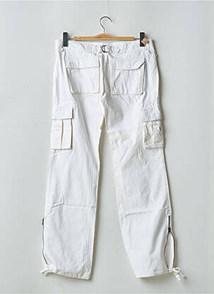 Pantalon cargo poches taille basse blanc TEDDY SMITH femme