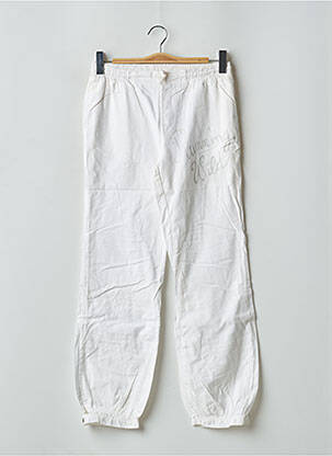 Pantalon droit tissage popeline taille normale blanc TEDDY SMITH femme
