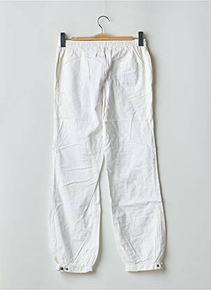 Pantalon droit tissage popeline taille normale blanc TEDDY SMITH femme